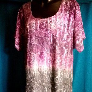 Maurices Short Sleeve Laced Tunic Floral Blouse Size 1X